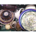 Collection of mixed ceramics to include decorative plates, largest D: 30 cm. Not available for in-
