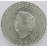 1970 Netherlands silver ten gulden. P&P Group 1 (£14+VAT for the first lot and £1+VAT for subsequent