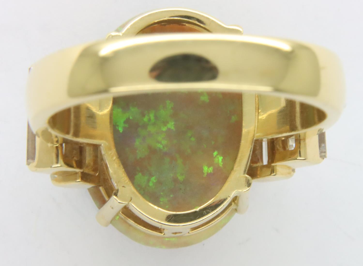 18ct gold black opal and 2cts diamond ring, size Q, 10.0g. P&P Group 1 (£14+VAT for the first lot - Image 3 of 3