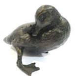 Bronzed duckling L: 13 cm. P&P Group 1 (£14+VAT for the first lot and £1+VAT for subsequent lots)