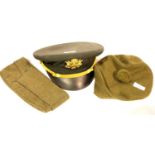 American military peaked cap, Post War German cap and a modern Tam O Shanter (3). P&P Group 2 (£18+