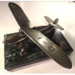 Rare and unique Pre WWII Luftwaffe desktop biplane award to a squadron Commander. Swastika tail