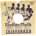 Rare 78 RPM WWII period Nazi record cover with Wehrmacht matching and SA ominously marching behind