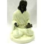 Minton ceramic and bronze figurine The Sage, glue visible on hands, otherwise no cracks, chips or