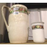 Large Edwardian jug and vase, H: 28 cm. Not available for in-house P&P, contact Paul O'Hea at