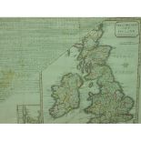 Framed Great Britain and Ireland map with mileage matrix John Swaledale Piccadilly March 1805,