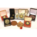 Collection of mixed boxed sporting medals and awards. P&P Group 1 (£14+VAT for the first lot and £