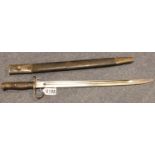1908 hooked quillion British bayonet, maker Sanderson in the 1907 pattern. P&P Group 3 (£25+VAT