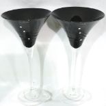 Dartington Crystal pair of bejewelled cocktail glasses in the Noir pattern, boxed. P&P Group 3 (£