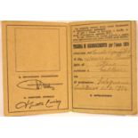 Pre WWII 1930s Italian Fascist ID card. P&P Group 1 (£14+VAT for the first lot and £1+VAT for