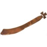 WWI Trench Art letter opener Made from a German shell fragment. P&P Group 1 (£14+VAT for the first