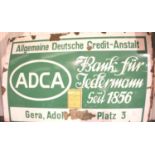 One of a kind WWII German Adolf Hitler Platz enamel sign from Gera, denazified at the end of the