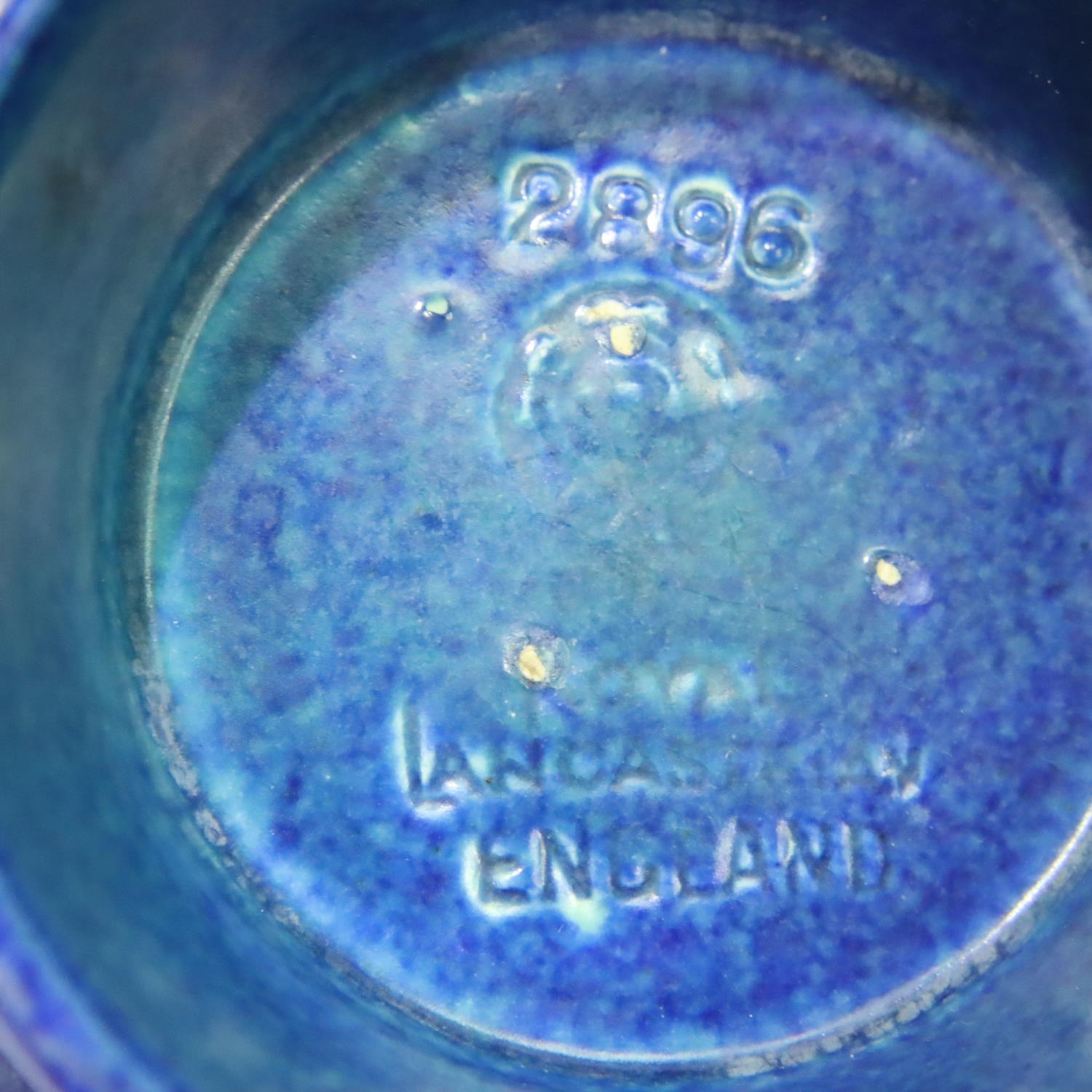 Royal Lancastrian footed bowl, D: 15 cm, amateur restoration to rim. P&P Group 2 (£18+VAT for the - Image 3 of 3