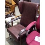 Faux leather height adjustable arm chair. Not available for in-house P&P, contact Paul O'Hea at