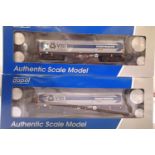 Two Dapol telescopic hood wagons, Tiphook, Blue Grey livery 4F 039 010 and 4F 039 011, in