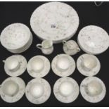 Wedgwood coffee and dessert service in the Campion pattern with dinner plates (42). Not available