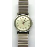 Garrard: 1960s gents manual wind steel cased wristwatch on expanding bracelet, ICI inscription to