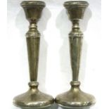 Pair of hallmarked silver candlesticks, Birmingham assay, H: 15 cm, combined 226g. P&P Group 2 (£