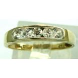 9ct gold white stone set ring, size L, 1.4g. P&P Group 1 (£14+VAT for the first lot and £1+VAT for