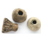 Saxon lead spinning whorls. P&P Group 1 (£14+VAT for the first lot and £1+VAT for subsequent lots)