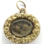 Georgian double sided locket pendant, D: 20 mm, 3.6g. P&P Group 1 (£14+VAT for the first lot and £