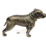 Bronzed cast iron standing bulldog, L: 30 cm. P&P Group 3 (£25+VAT for the first lot and £5+VAT