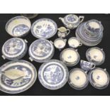 Quantity of Wedgwood ceramics in the Willow pattern including tureens. No cracks, chips or visible