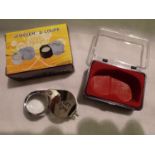 Boxed professional 30 x 21 stainless steel folding jewellery loupe. P&P Group 1 (£14+VAT for the