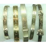 Five mixed 925 silver bangles, combined 30g. P&P Group 1 (£14+VAT for the first lot and £1+VAT for