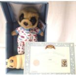 Yakovs Toy Shop, Meerpup Oleg, boxed with adoption certificate. P&P Group 1 (£14+VAT for the first