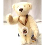 Steiff mohair bear, 150 Year Margarete Steiff Anniversary, H: 28 cm, with tags, excellent condition.