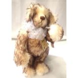 Grisly bear by Susan R Greary, Peanut Butter with tag, H: 33 cm. P&P Group 1 (£14+VAT for the