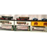 Five Stobart OO scale vehicles; Oxford Scama Highline and Walking Floor, two Scania and
