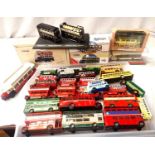 Selection of thirty model buses and trams, five boxed, mostly very good condition. P&P Group 1 (£