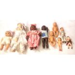 Nine vintage small dolls, tallest H: 20 cm. P&P Group 1 (£14+VAT for the first lot and £1+VAT for
