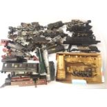 Selection of chassis and bodies ect, including Japanese brass American locomotive, for spares and