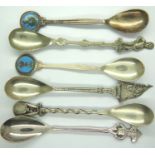 Six Continental silver spoons, combined 76g. P&P Group 1 (£14+VAT for the first lot and £1+VAT for