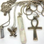 Four 925 silver pendant necklaces, combined 22g. P&P Group 1 (£14+VAT for the first lot and £1+VAT