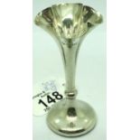 Hallmarked silver fluted top weighted vase, H: 10 cm. P&P Group 1 (£14+VAT for the first lot and £