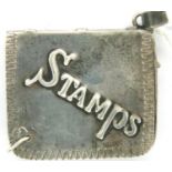 Sterling silver stamp holder, L: 35 mm, 15g. P&P Group 1 (£14+VAT for the first lot and £1+VAT for