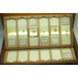 Late 18th/early 20th century storage box with microscope slides, includes human cell and tissue