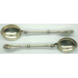 Two 800 silver continental spoons, combined 47g. P&P Group 1 (£14+VAT for the first lot and £1+VAT
