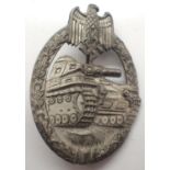 German Third Reich Panzer Assault award in pressed metal, late-war type. P&P Group 1 (£14+VAT for