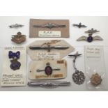 Sweetheart badges, mostly RAF including a silver example. P&P Group 1 (£14+VAT for the first lot and