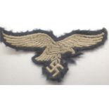 WWII German Luftwaffe Enlisted Mans NCOs Breast Eagle. P&P Group 1 (£14+VAT for the first lot and £