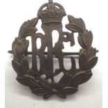 British WWI Royal Flying Corps cap badge. P&P Group 1 (£14+VAT for the first lot and £1+VAT for