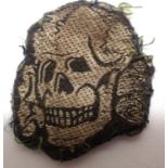 Waffen SS Bevo Totenkopf Deaths Head skull. Worn on the M43 overseas cap. P&P Group 1 (£14+VAT for