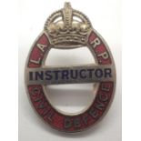 WWII Local Air Raid Precautions Civil Defence Instructors badge, numbered verso. P&P Group 1 (£14+