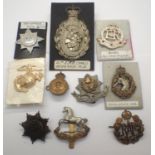 Ten WWI and later British cap badges. P&P Group 1 (£14+VAT for the first lot and £1+VAT for