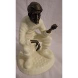 Wedgwood bronze and ceramic figurine with flat chip to base. Not available for in-house P&P, contact